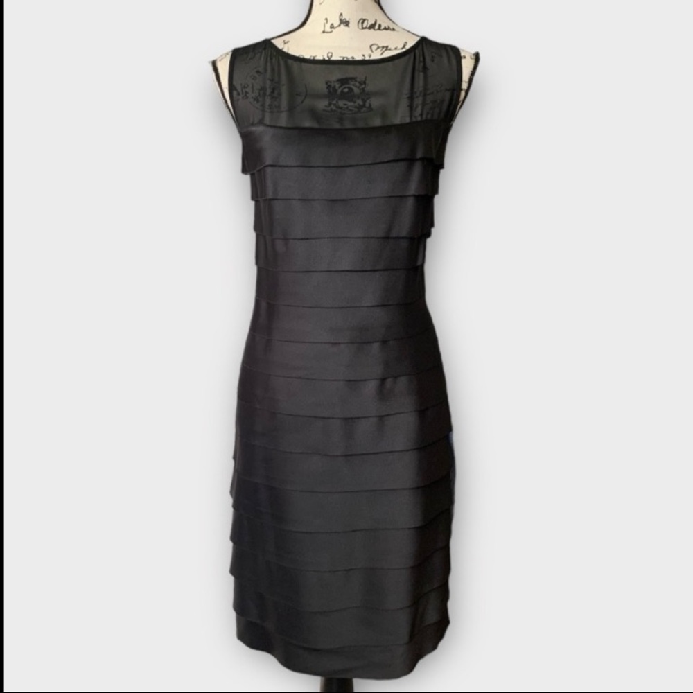 Black Sleeveless Tiered Ruffle Midi Jones Wear Dress